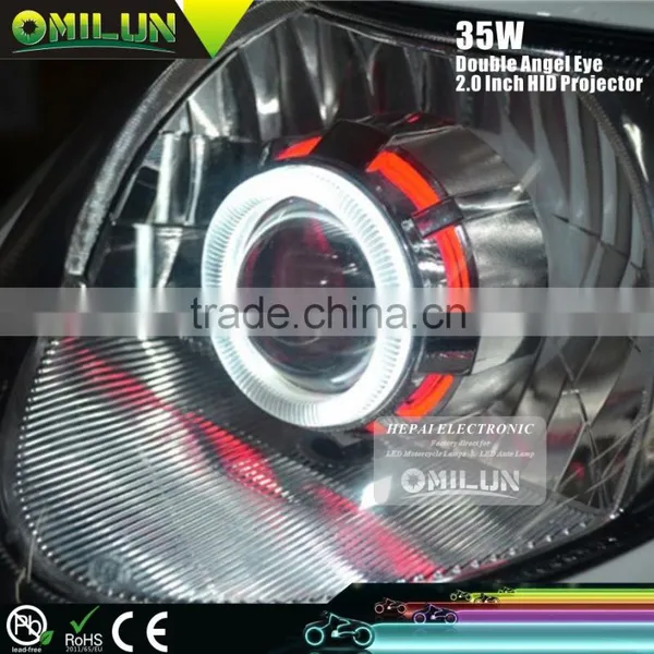 2.0'' Inch Universal HID Motorbike Projector Lens Lights For Motorcycles With Double Angel Eyes Ring Quality Choice photo-3