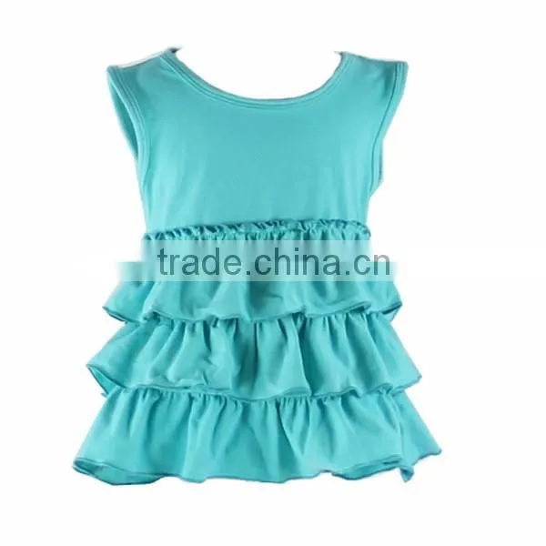 Wholesale High Quality With Cheap Prices Boutique Cotton Knit Solid Blank Ruffle Sleeveless Fashion Kid Girl Mini Skirt photo-6