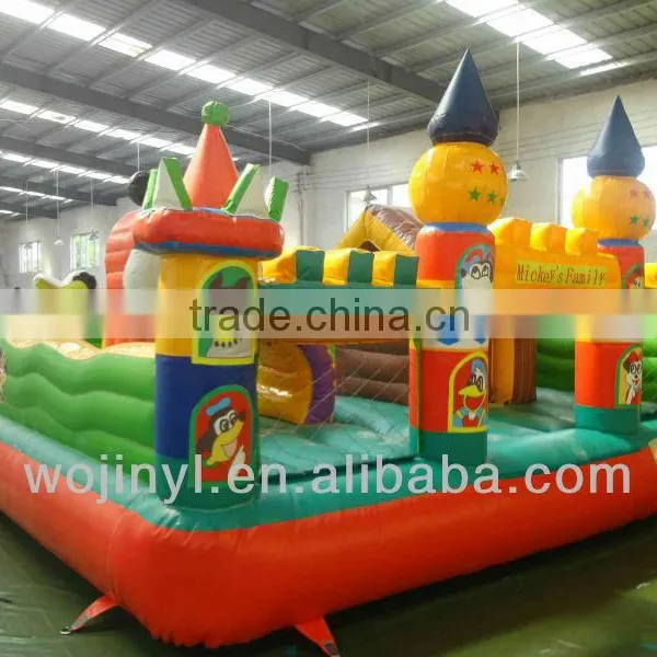 Exciting Beautiful Kids Playing Inflatable Castle photo-3