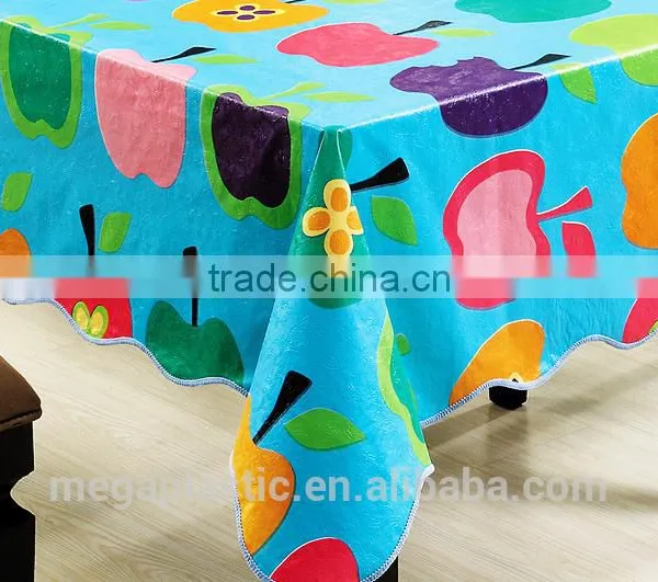 2016 Fashion New Style 100%polyester Round Jacquard Durable Pvc Eco-friendly Printed Tablecloth photo-3