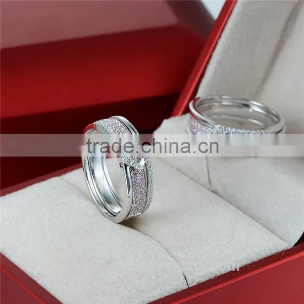 Vogue Double Jewelry Wedding Rings Pink Zircon Custom Wholesale 925 Sterling Silver Rings Jewelry For Womam photo-4