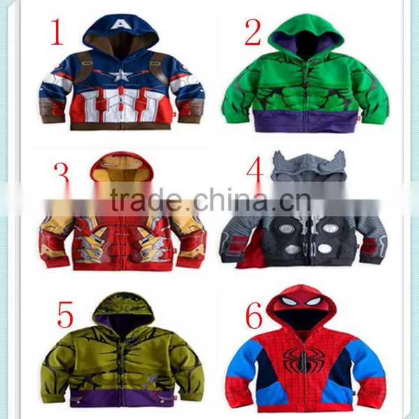 The Avengers, Iron Man Children Hoodies Sweatshirt Boys Spring Autumn Coat Kids Long Sleeve Outwear Baby Clothing Spider Man
