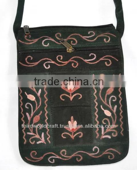 Leather Passport Bag Embriodered