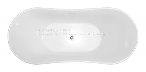 Sunzoom China Supplier Tender Low Cost Bathtub70inch Curved Bathtub Black photo-4