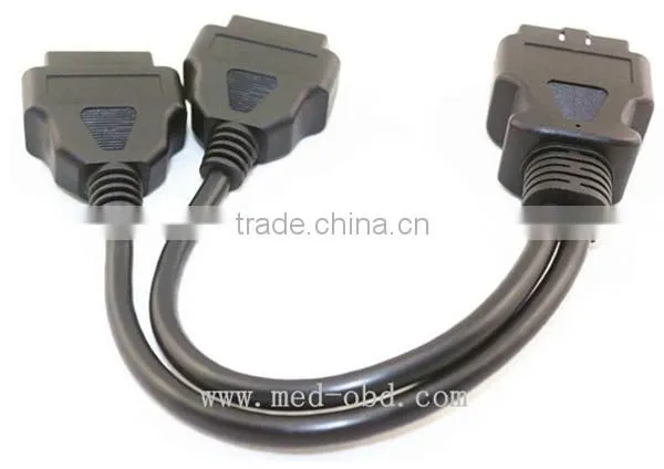 OBD2 Splitter Y Cable,J1962 Male Connector to 2pcs J1962 Female Connector, photo-2