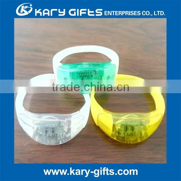 LED Voice Control or Motion Sensor Flashing Silicone Bracelets Wristbands photo-3