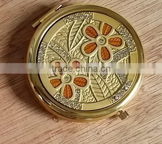 Gold Folding Pocket Mirror ,gold Compact Mirror photo-2