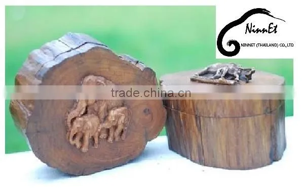 Wood Carved Elephant From Thailand photo-3