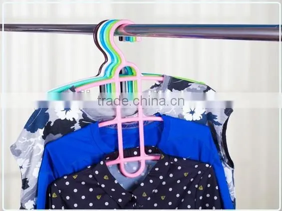 Wholesale Stock Small Order Plastic Magic Fishbone Shaped Hanger With 3layers photo-3
