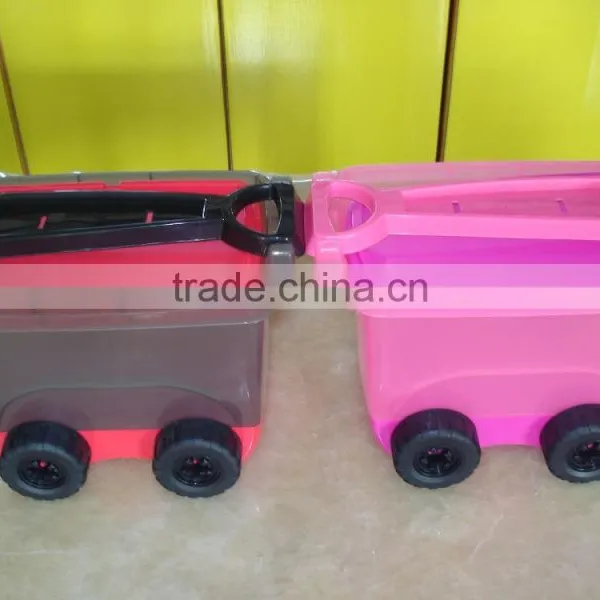 Plastic Storage Boxes With Wheels and Lid for Kid's Toys photo-4