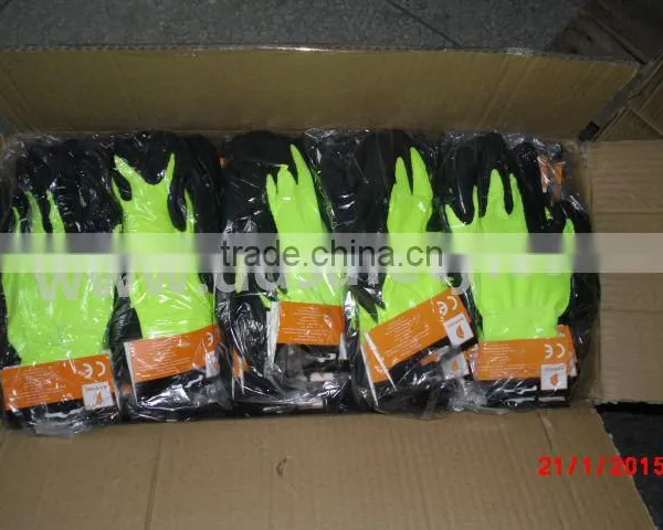 Nylon With Black Latex Gloves Safety Gloves photo-2