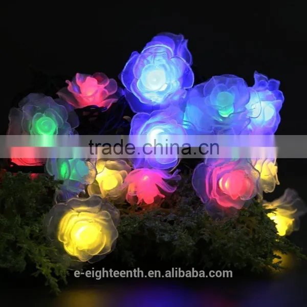 2016 New Hot Sale Multicolor Rose String Lights Solar Garden Lights 20led Outdoor Fairy Light photo-2