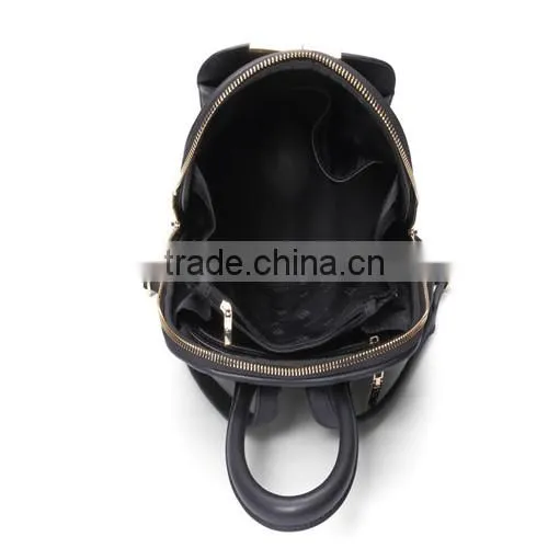 2016 Black Pattern Leather Backpack Girl School Bag photo-3