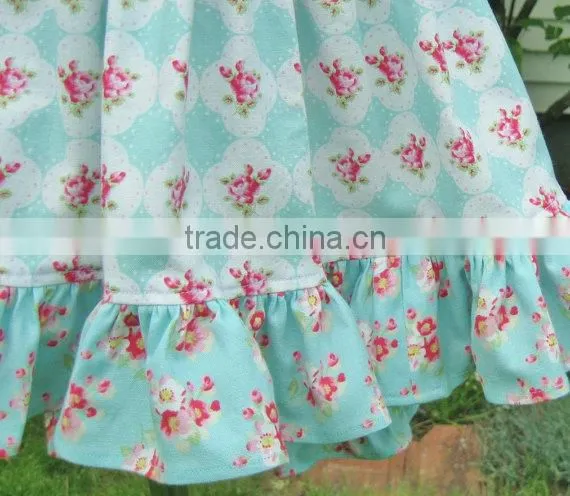 Latest Design 3 Year Old Girl Dress 100% Cotton Floral Two Piece Prom Baby Clothes Dress Set photo-5