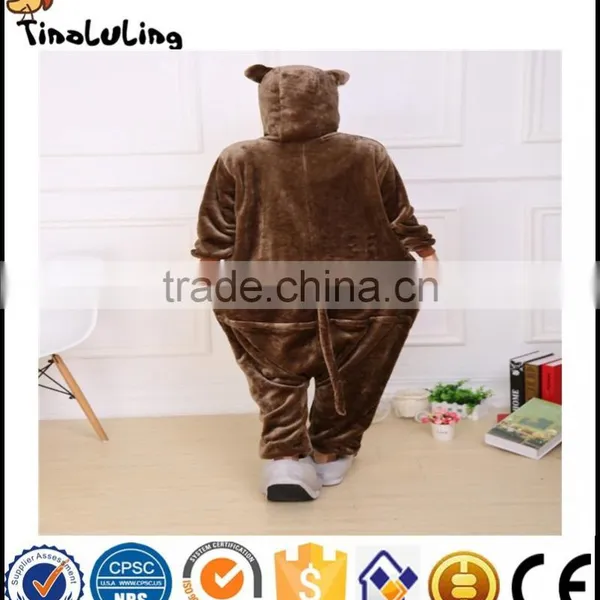 New Brown Monkey Pajamas For Women Nightgown Pajama Adult Pajama One Piece Polyester Pajamas Pyjamas photo-4