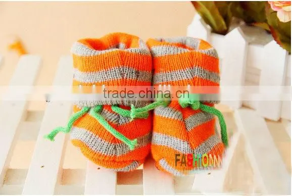 Wholesale Winter Baby Kids Knitted Shoes Stripes Cotton Cute Shoes photo-4