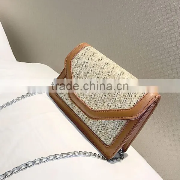 Zm50218b Europe Fashion Lady Single Shoulder Bags Simple Cross Body Straw Bag Women photo-2