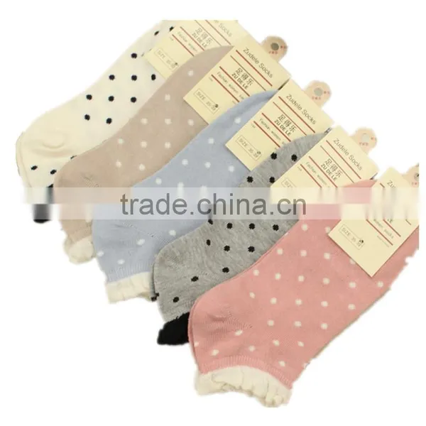 Top Sell Candy Color Choice Free Size Dot Pattern Lovely High Quality Cute Sex Young Girl Tube Wholesale Socks photo-3