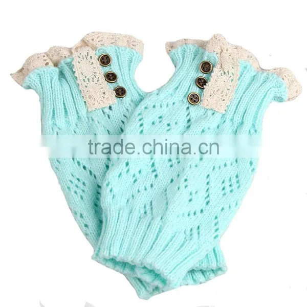 Factory Best Selling New Design Buttons Crochet Women Lace Boot Cuffs photo-3