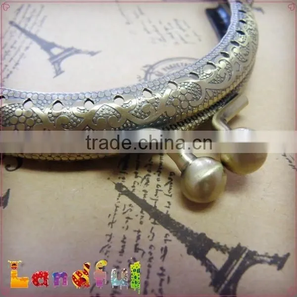 Antique Carving Kiss Lock Brass Purse Frame Handmade Coin Purse Frame photo-2