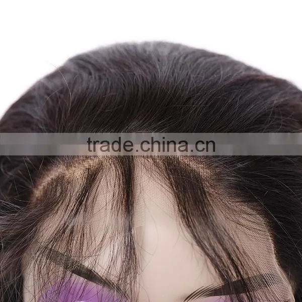 Factory Price 360 Degree Bond Lace Closure Virgin Brazilian Hair 22"*4"*2" Straight 360 Lace Frontal Closure With Baby Hair photo-3