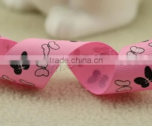 2017 New Grosgrain Ribbon with butterfly pattern more colors for choice 25mm Sold By m 1021631