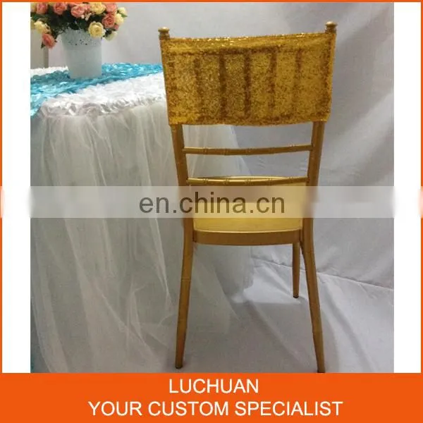 Hot Sale Luxury Fashion Golden Sequin Gold Chair Sashes photo-2