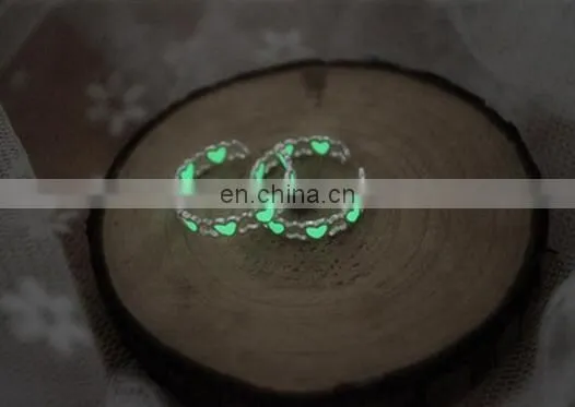 Heart Luminous Ring Glow In The Dark Ring Adjustable Ring photo-2