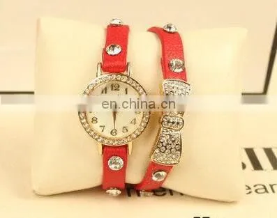 Hot Sell High Quality Rhinestone Bowknot Genuine Cow Leather Retro Watch Vintage Women Dress Watch photo-6