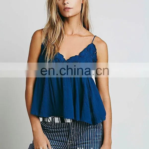 Woman Babydoll Open Bra Top Design Fashion Embroidered Cami photo-6