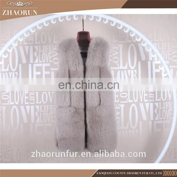 Wholesale China Fox Fur Vest / Silver Real Fox Fur Outwear for Girls photo-2