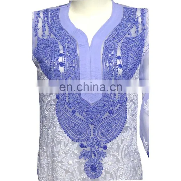 Designs of Georgette Kurtis All Types Lucknow Chikan