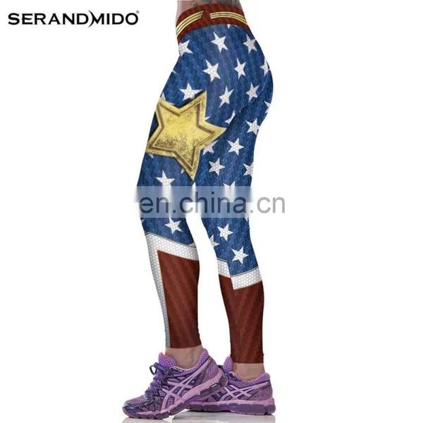 Wonder Woman Sport Fitness Costume High Waist Stretch Gym Trousers Workout Leggings photo-3