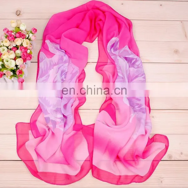China Supplier Latest Design Beautiful Chiffon Scarf Wholesale photo-3