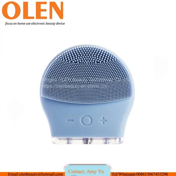 2020 Exfoliators Sonic Silicone Facial Cleansing Brush Silicone Face Mask Cleaning Brush OLEN 2020 Waterproof Sonic Face Cleansing Washing Machine Massage Brush Electric Silicone Facial Cleanser Brush photo-3