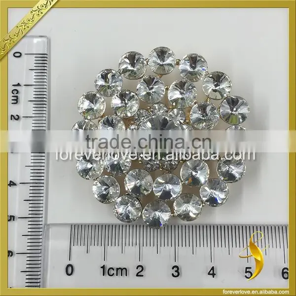 Costume Jewelry Brooches Flower Rhinestone Hair Brooches Bling Rhinestone Brooches for Sashes FB-072 photo-4
