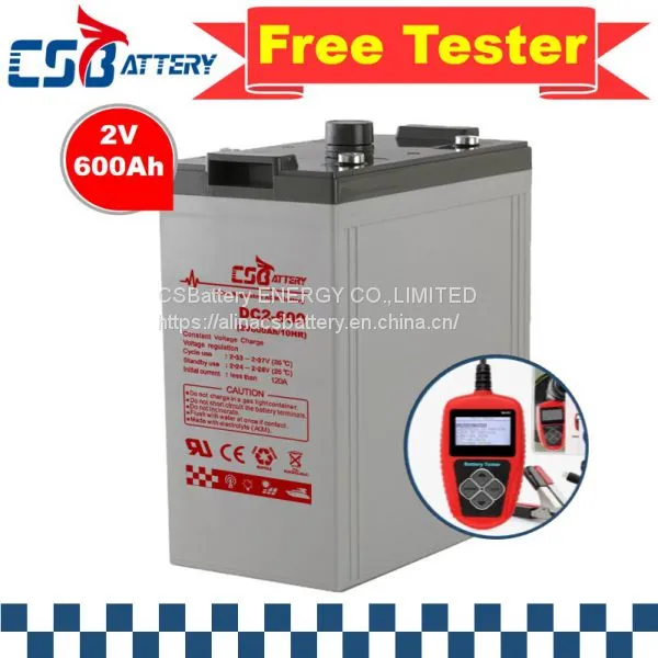 Csbattery 2V1200ah Maintenance-Free-Rechargeable AGM Battery for High-Recombination-Efficiency/VFD-Systems/Stationary/Renewable