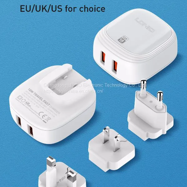LDNIO 2 QC3.0 PORT 18W US/EU/UK Fast Charger photo-2
