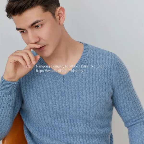 Wholesales Men′s V-Neck Pullovers Autumn Cashmere Sweater photo-2