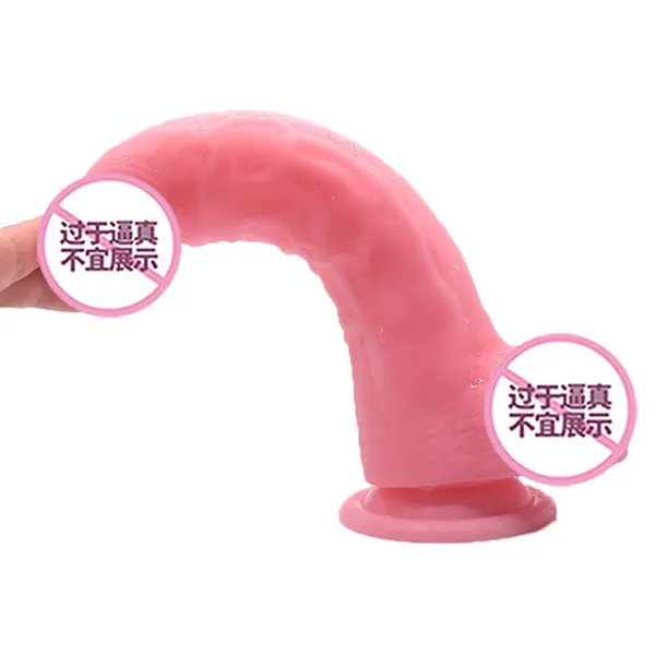 Simulation Penis Liquid Silicone Super Soft Female Masturbation Red Penis Sex Toy photo-3