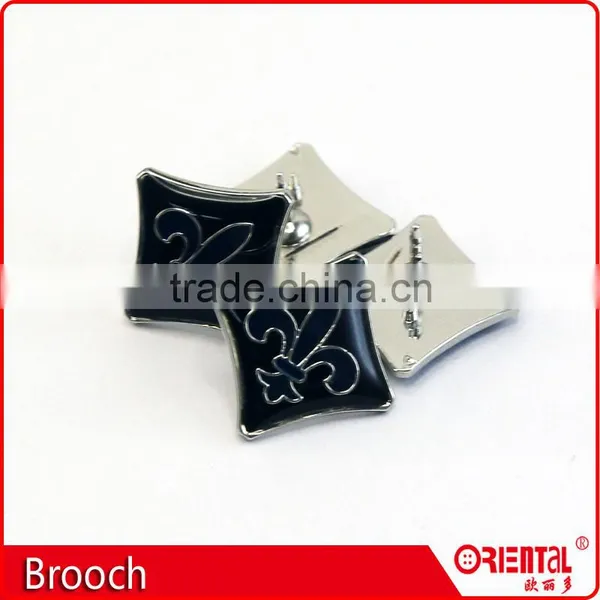 Enamle Square Metal Badge Straight Brooch Pin for Men photo-3