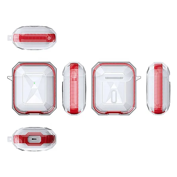 Hot Sale Led Visible Tpu Transparent Clear Case With Keychain For Airpods 1 2 Wireless Charging Case photo-5