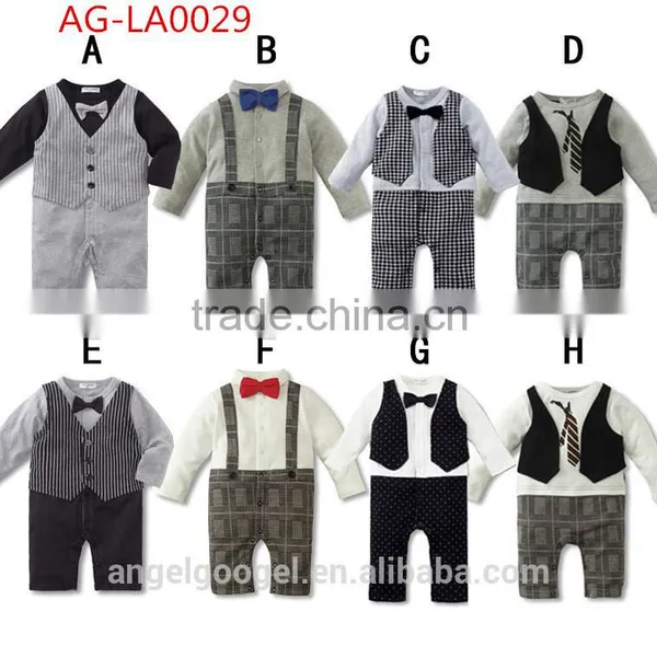 Long Sleeve Gentleman Rompers and Baby Bodysuit Custom Print AG-LA0029