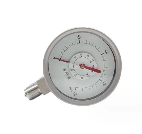 Double Tube Double Needle Differential Pressure Gauge 100mm Pressure Gauge photo-4