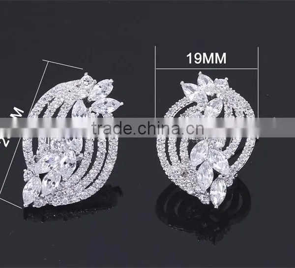 New Model China Wholesale Rhodium Plated Cubic Zirconia Bridal Indian Jewelry Set photo-5