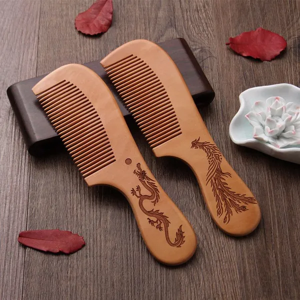 Large Anti-static Mahogany Comb Free Logo Gift Comb photo-3
