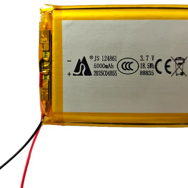 Wholesale High-quality High-capacity Rechargeable 3.7V Polymer Lithium Battery Packs, JS 124861 5000mAh 3.7V LED Light Battery, photo-3