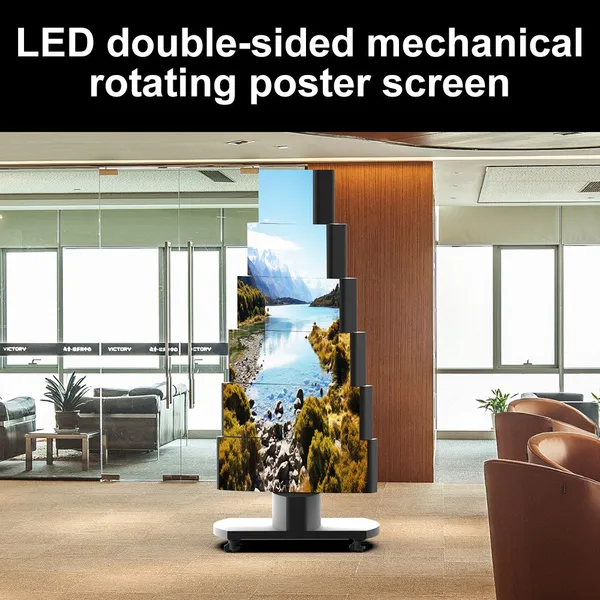 LED Mechanical Rotating Screen P1.53 Vertical LED Poster Screen High Brightness HD Full Color Poster Screen LED Display Source Factory