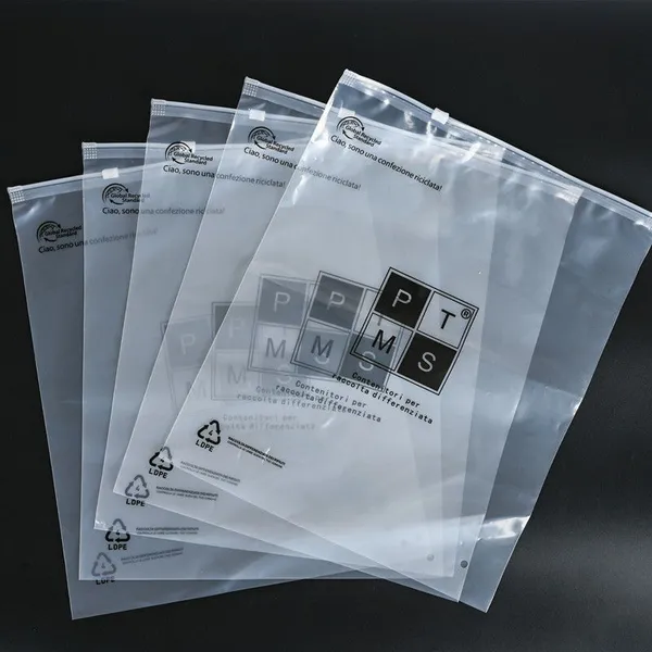 Recyclable Ziplock Packaging Bag Custom Logo Clothing Bags Zipper Wholesale Frosted GRS Certification