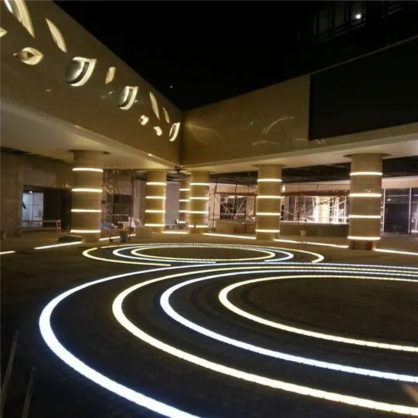 Qianyi Stainless Steel Led Warm-color Glowing In-ground Floor Tile Light Strips for Landscape Engineering, Outdoor Decorative Lights Manufacturer photo-4
